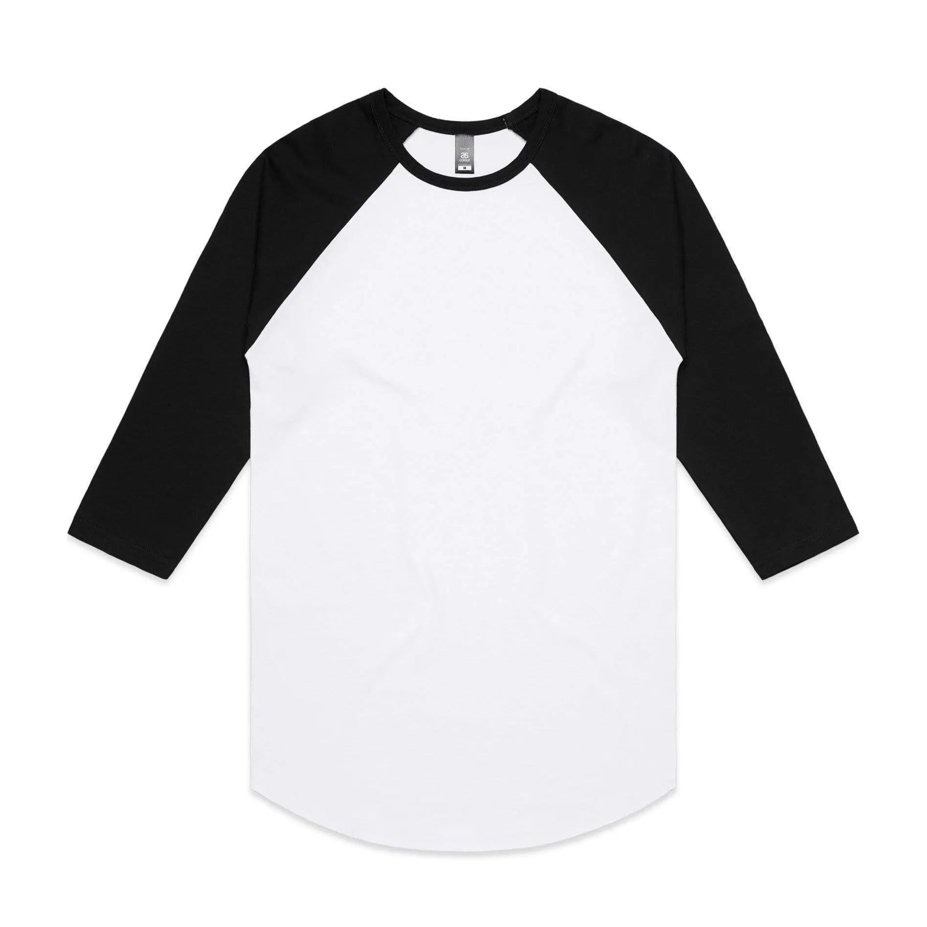 As Colour Men's raglan tee 5012 Casual Wear As Colour WHITE/BLACK XSM